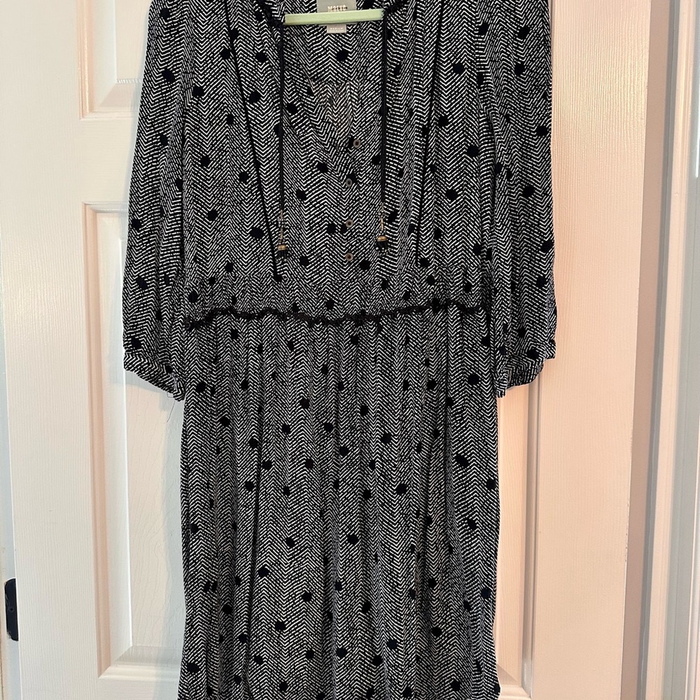 Maeve Black and White Patterned Dress